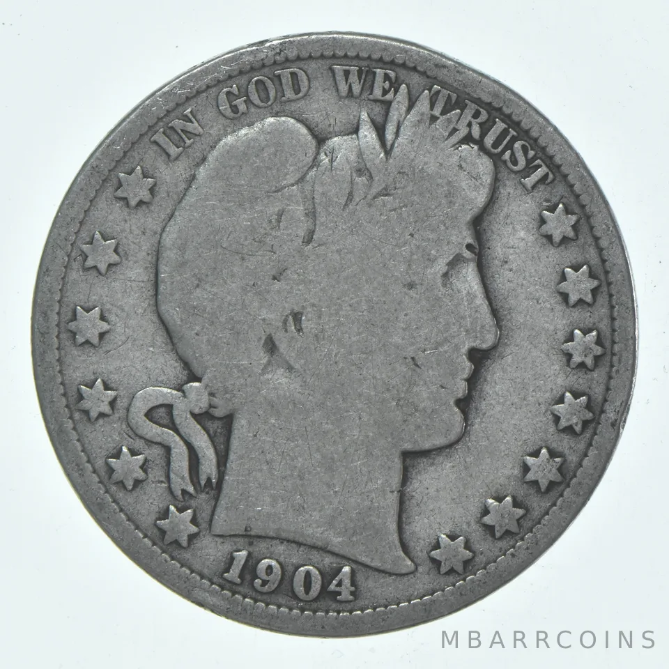 1904-O Barber Half Dollar Average Circ 90% Silver