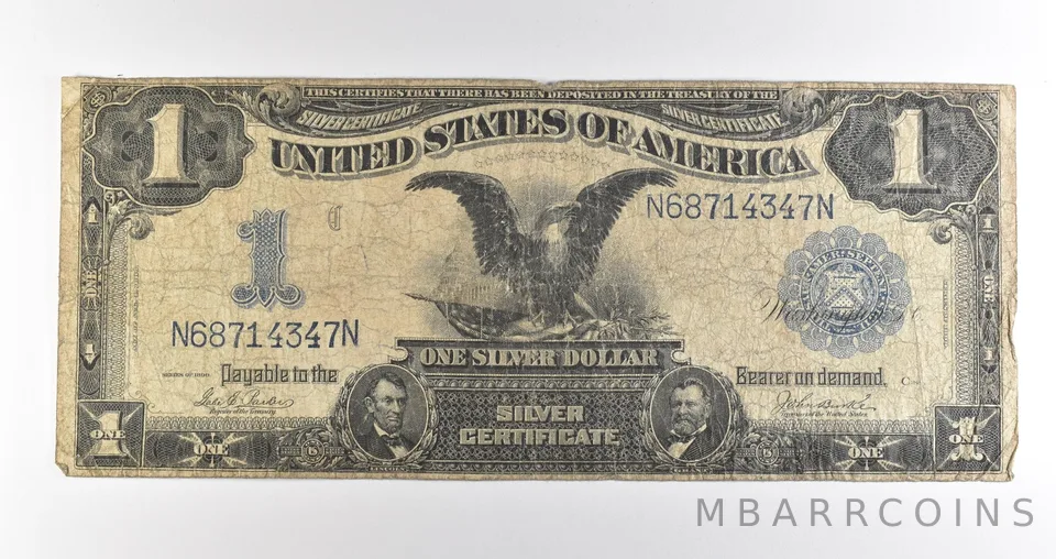 1899 $1 Silver Certificate Black Eagle Blue Seal Large Note *4522