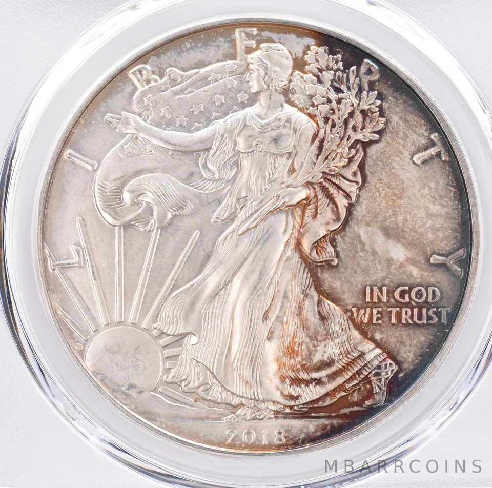 2018 American Silver Eagle MS65 PCGS Beautiful Tone *1451