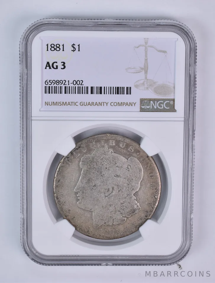 1881 Morgan Silver Dollar AG3 NGC Lowball