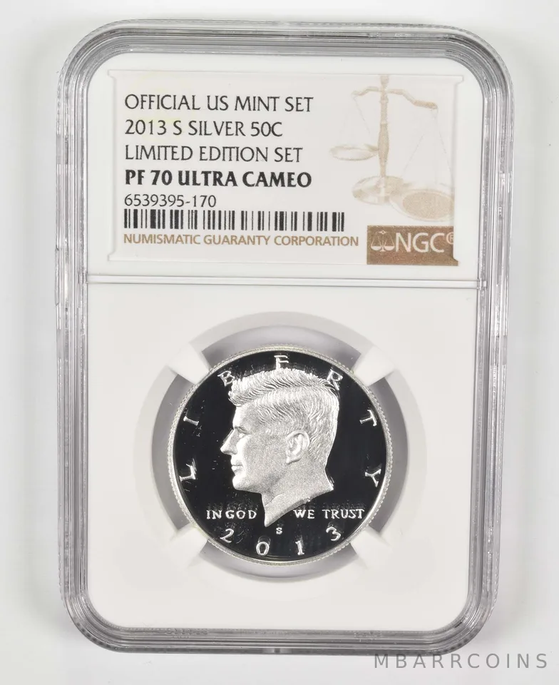 2013-S PF70 Silver Kennedy Half US Mint Limited Edition Set NGC