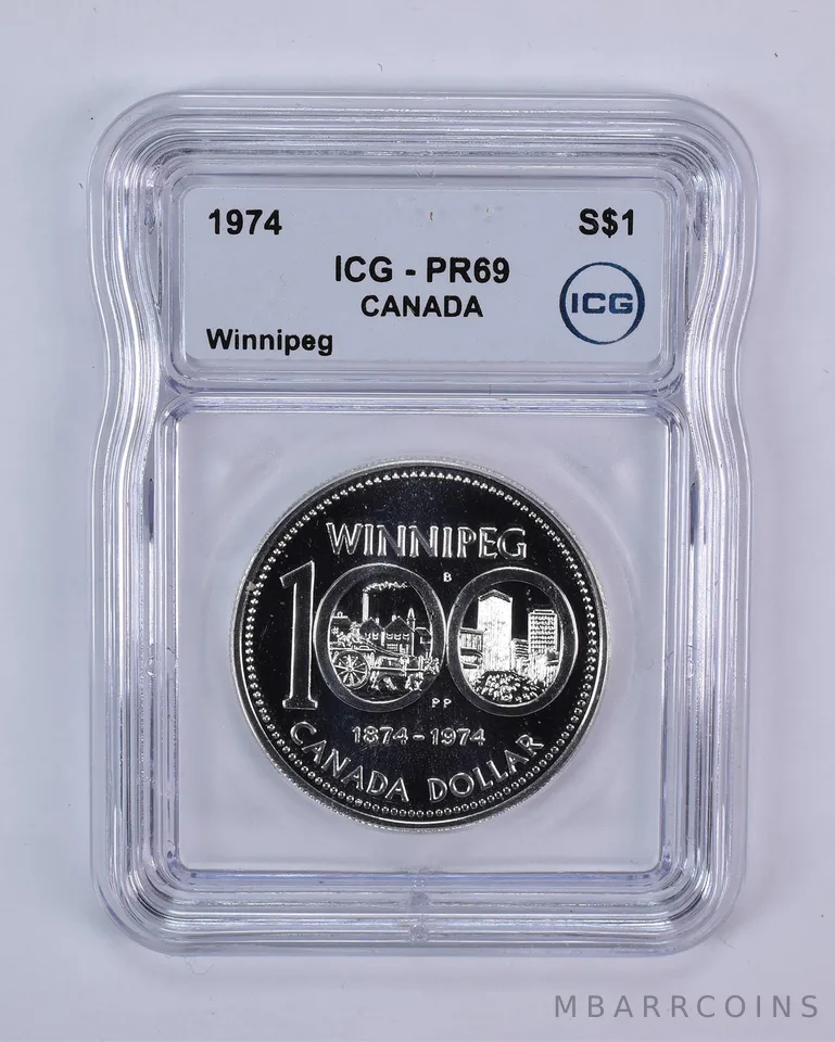 1974 Canada 1 Dollar Silver Winnipeg PR69 ICG