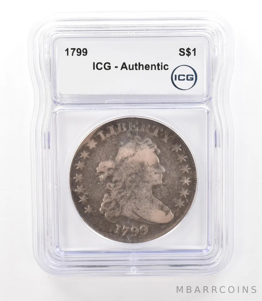 1799 Draped Bust Silver Dollar Authentic ICG Nice Tone a3136