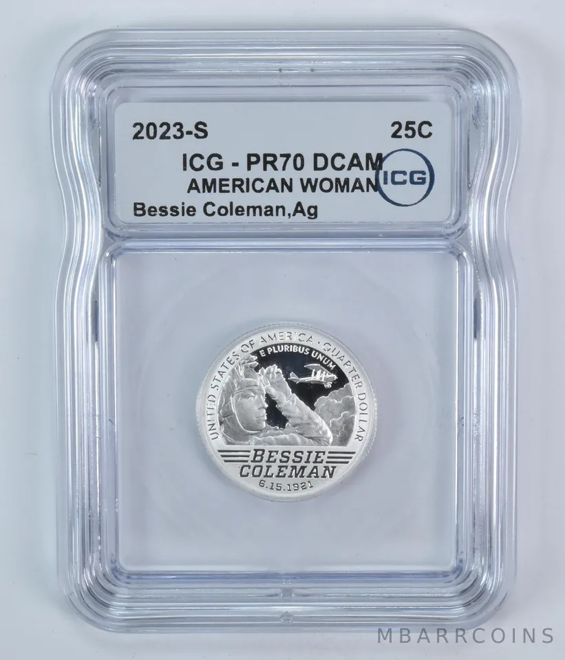 2023-S American Women Quarter Bessie Coleman Silver PR70 DCAM ICG