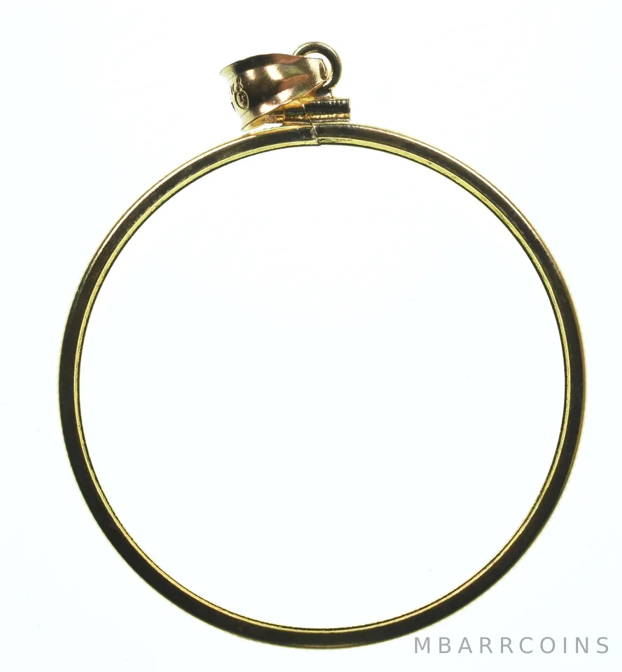 14K 36mm Gold Filled 1 Oz Libertad Coin Bezel Pendant Frame Edge *1266
