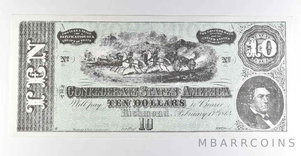 1994 Annual Coin Show Advertisement 1864 $10 Confederate States Of America *8438