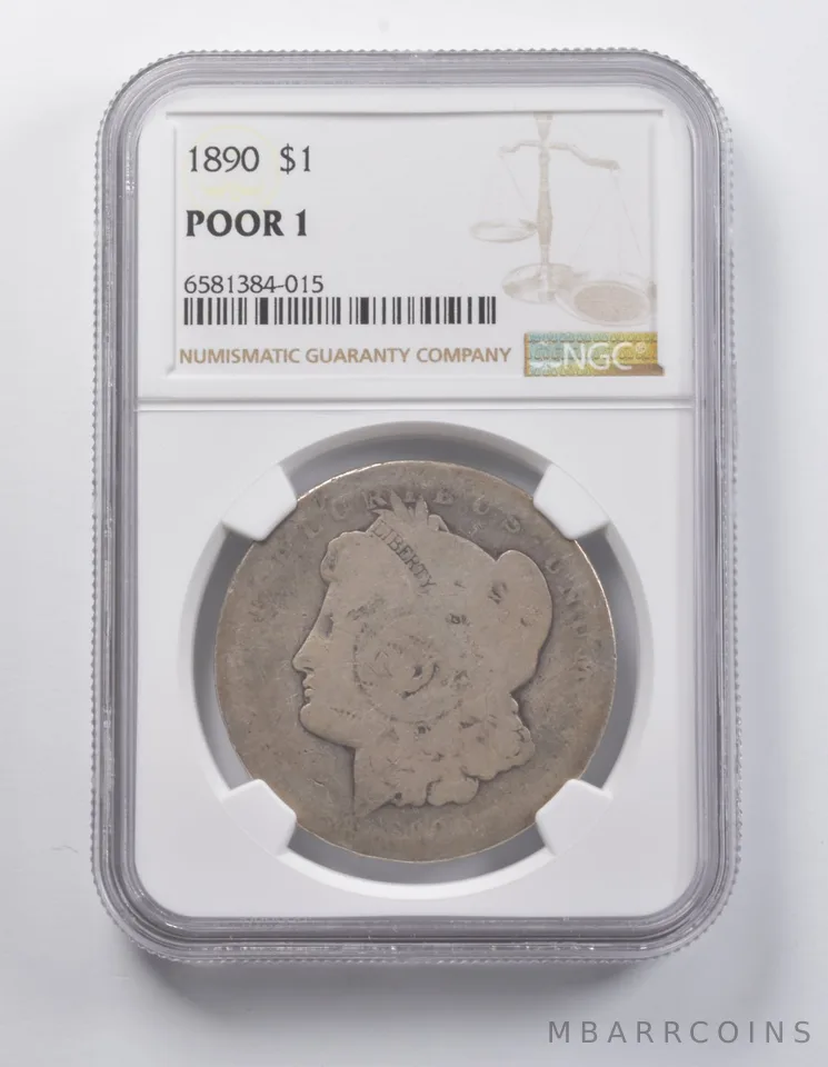 POOR 1 1890 Morgan Silver Dollar NGC Lowball Low Ball Pocket Piece a6959