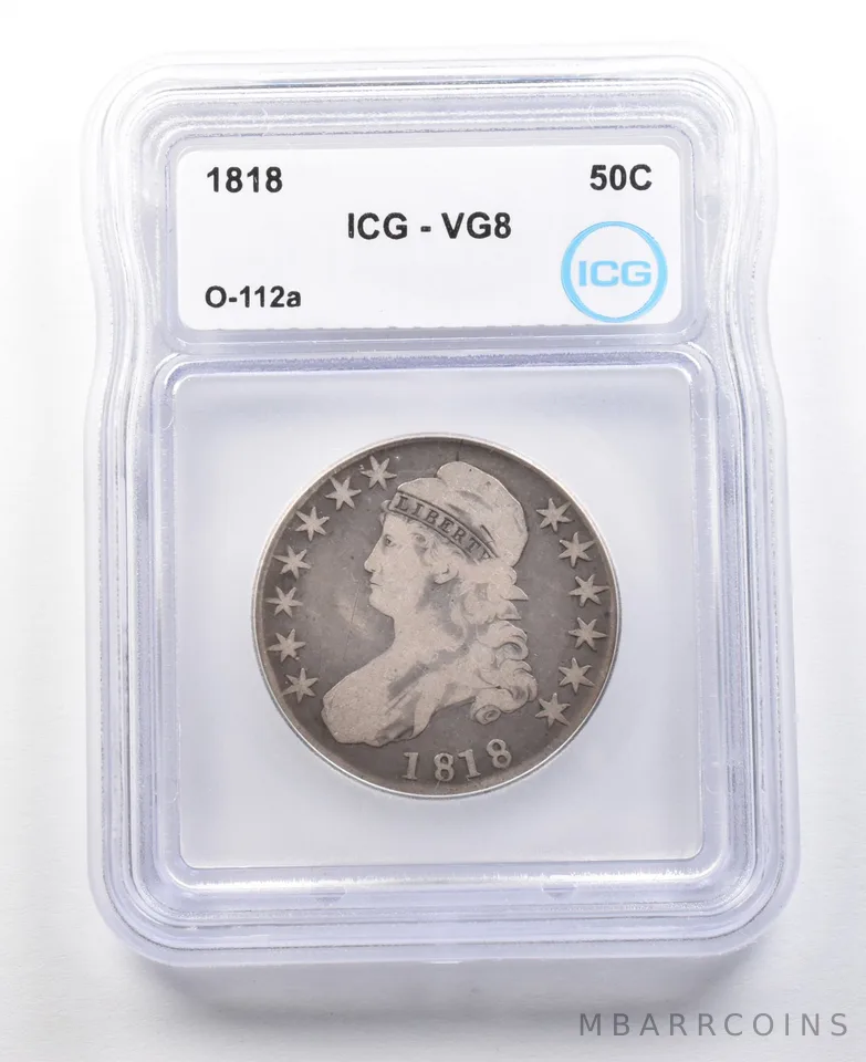1818 Capped Bust Half Dollar O-112a VG8 ICG *3076