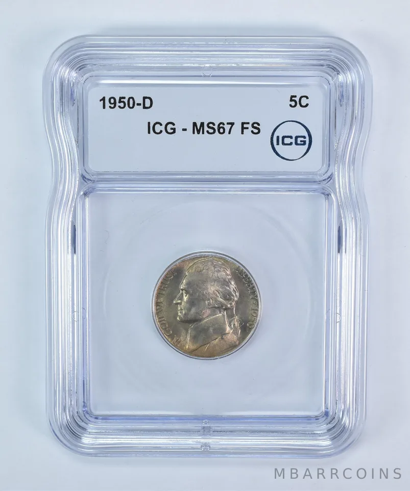 1950-D Jefferson Nickel MS67 FS ICG