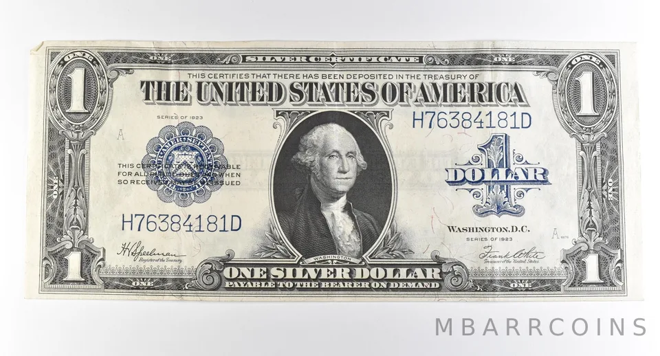 1923 $1 Silver Certificate Large Note Blue Seal *3693