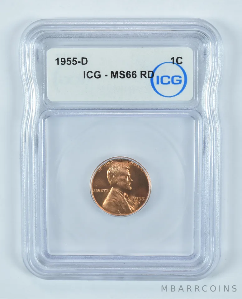 1955-D Lincoln Wheat Cent MS66 RD ICG