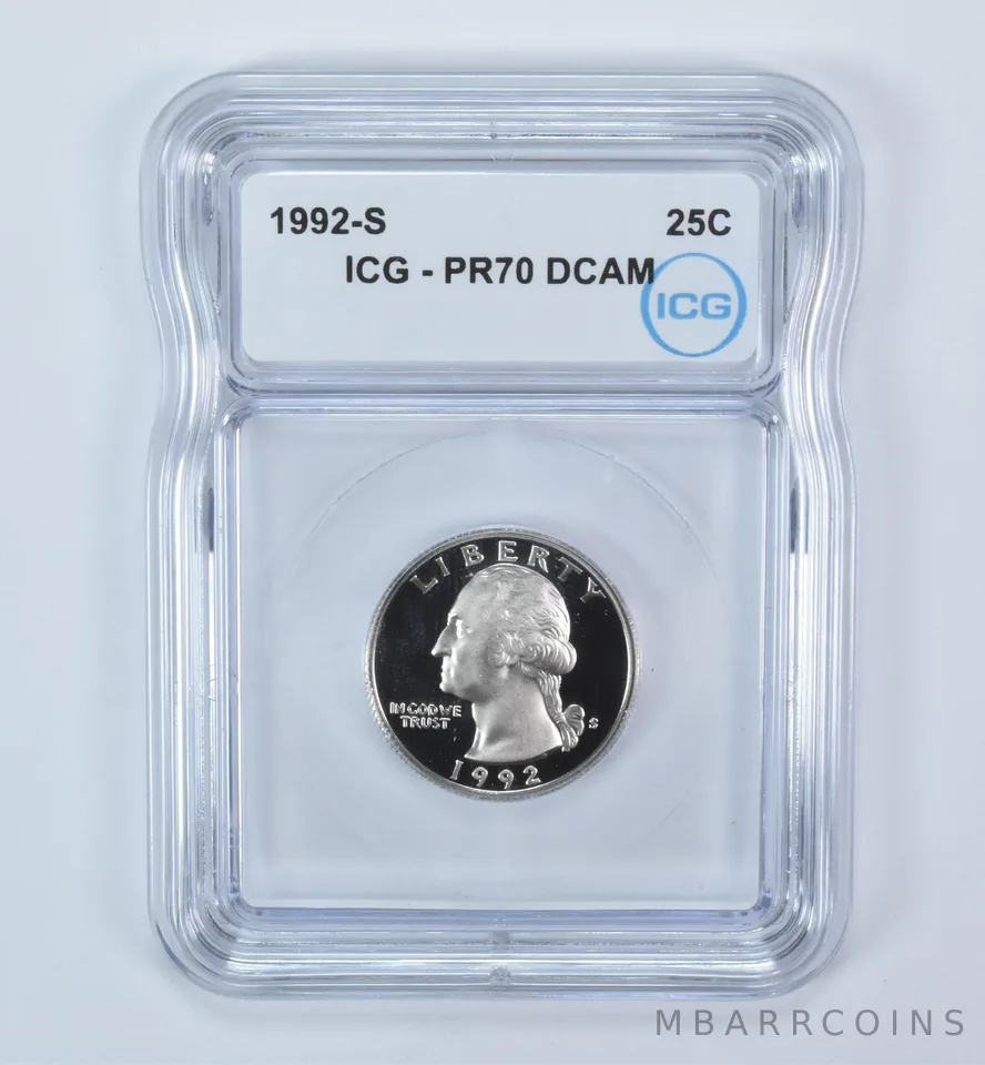 1992-S Washington Quarter PR70 DCAM ICG