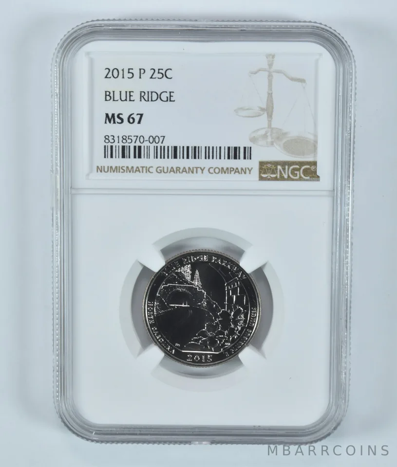 2015-P Washington Quarter Blue Ridge America The Beautiful MS67 NGC