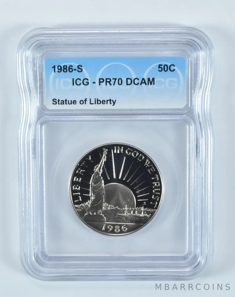 1986-S Statue Of Liberty Commemorative Half Dollar PR70 DCAM ICG