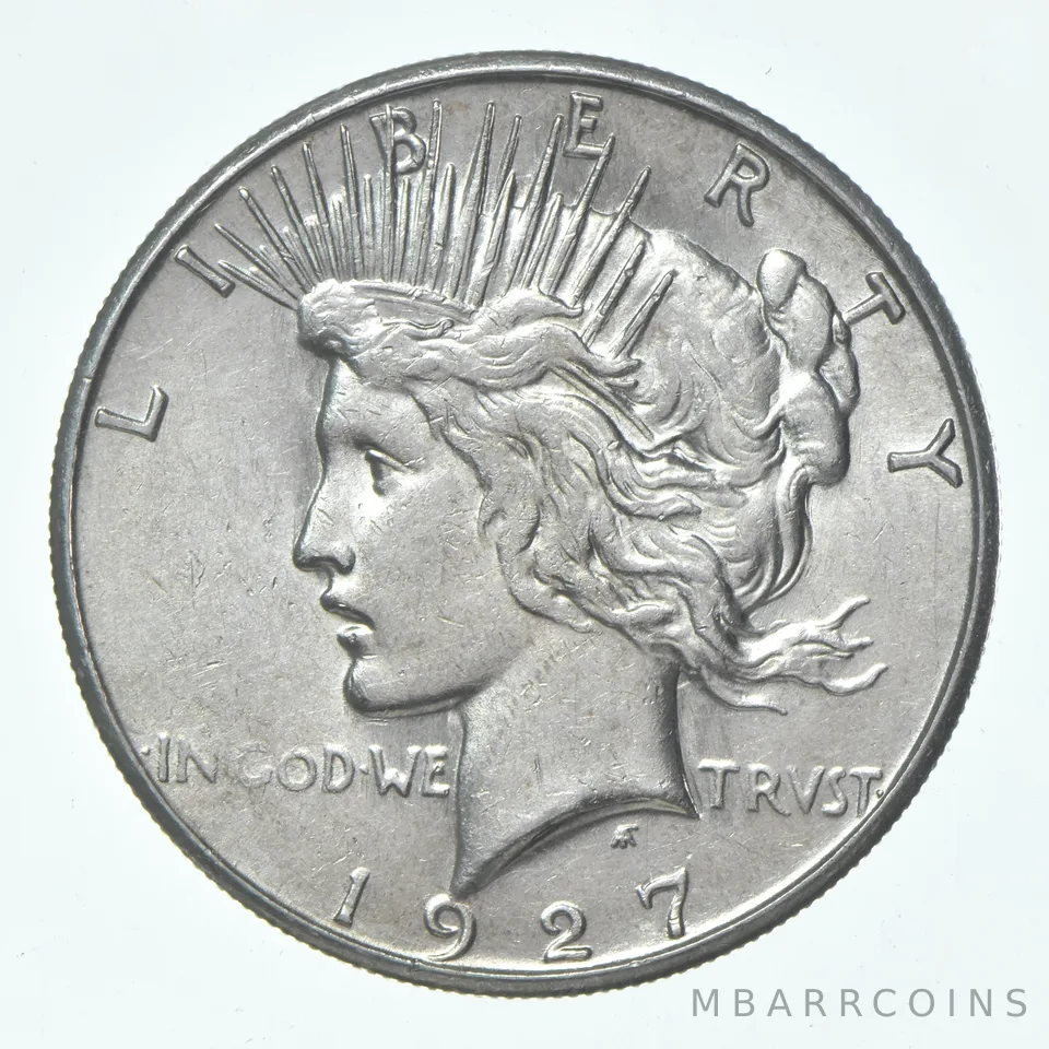(1) 1927-S Choice AU Peace Silver Dollar 90% - CH AU Almost Unc - San Fran