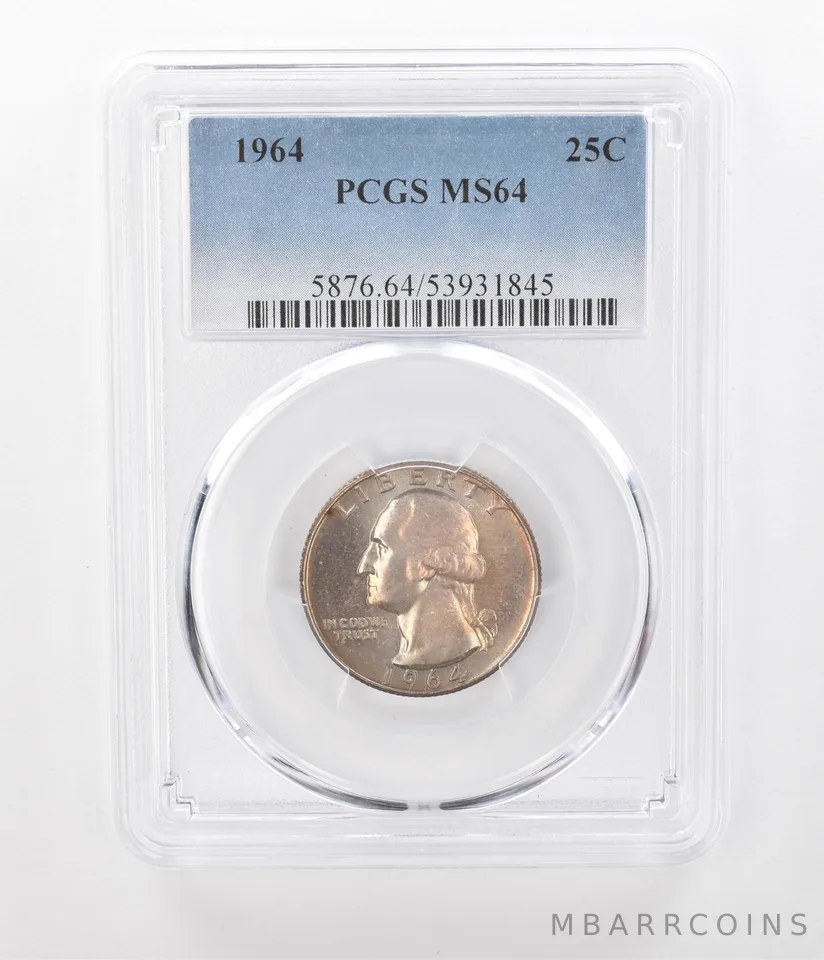 1964 Washington Quarter MS64 PCGS Beautiful Tone a1130