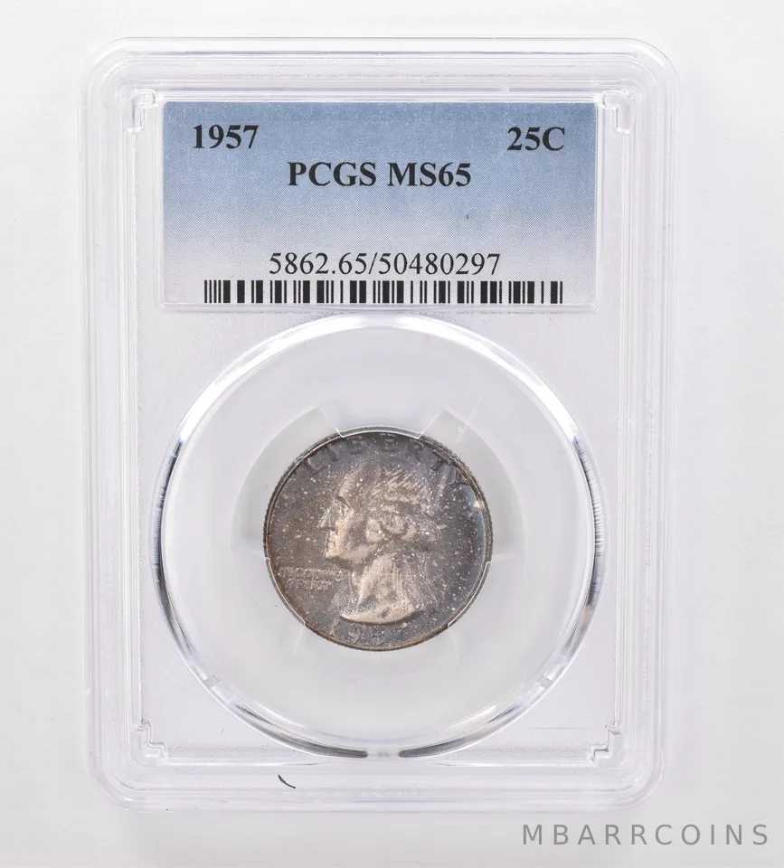 1957 Washington Quarter MS65 PCGS Beautiful Tone *0056
