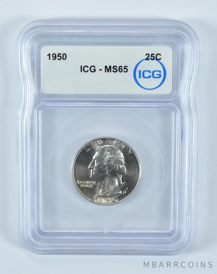 1950 Washington Quarter MS65 ICG