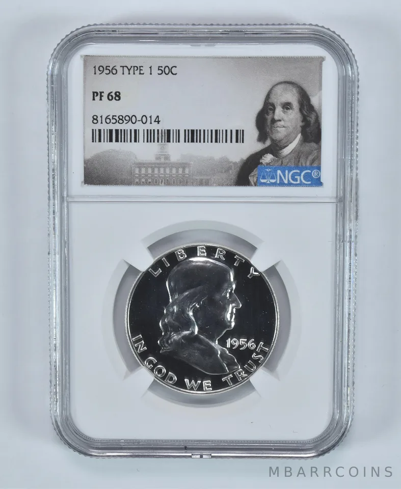1956 Franklin Half Dollar Type 1 PF68 NGC Special Label