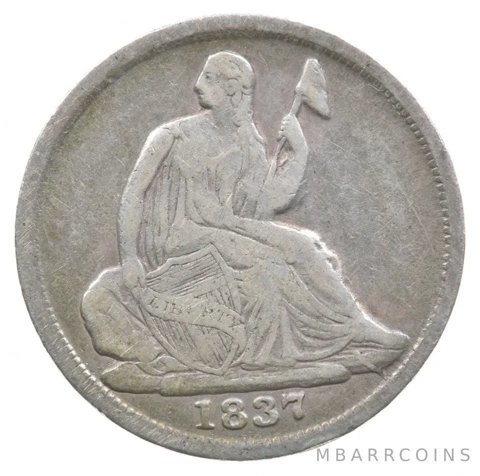 1837 Seated Liberty Half Dime a3364
