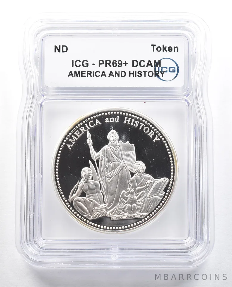 ND Token American Mint America And History Silver Plated PR69+ DCAM ICG *4886