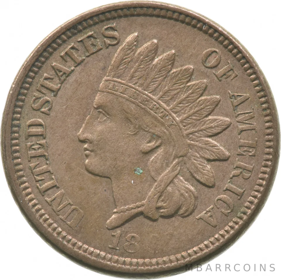 1862 Indian Head Cent - ERROR Blocked Filled Die - Ghost 62 *2688