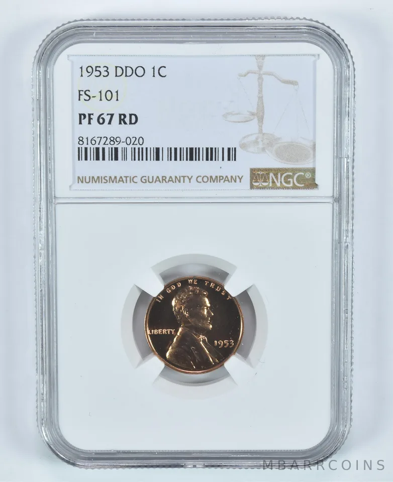 1953 Lincoln Wheat Cent DDO FS-101 PF67 RD NGC a9076