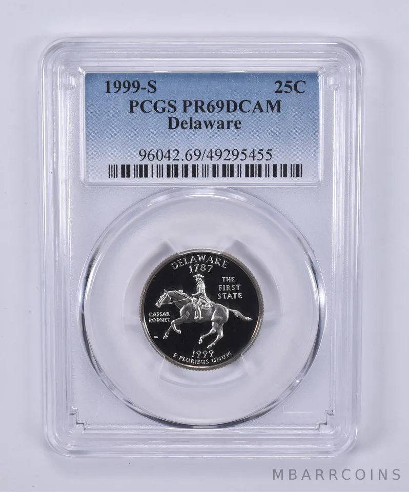1999-S Washington Quarter Delaware PR69 DCAM PCGS Blue Label