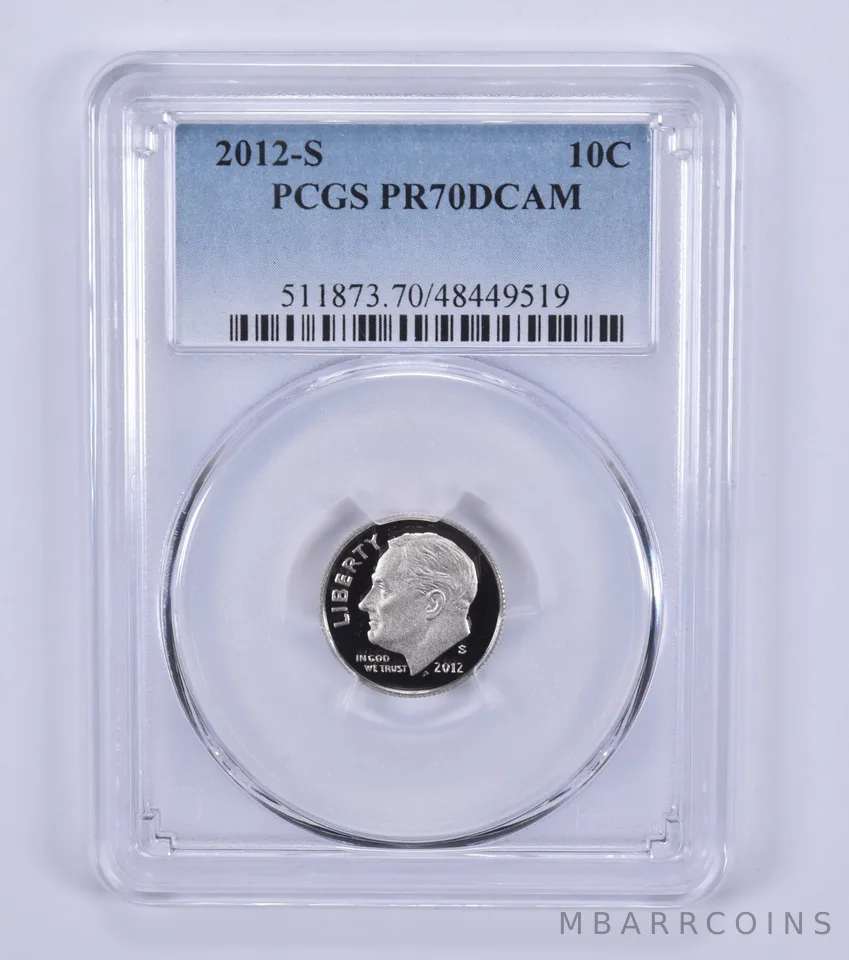 2012-S Roosevelt Dime PR70 DCAM PCGS Blue Label