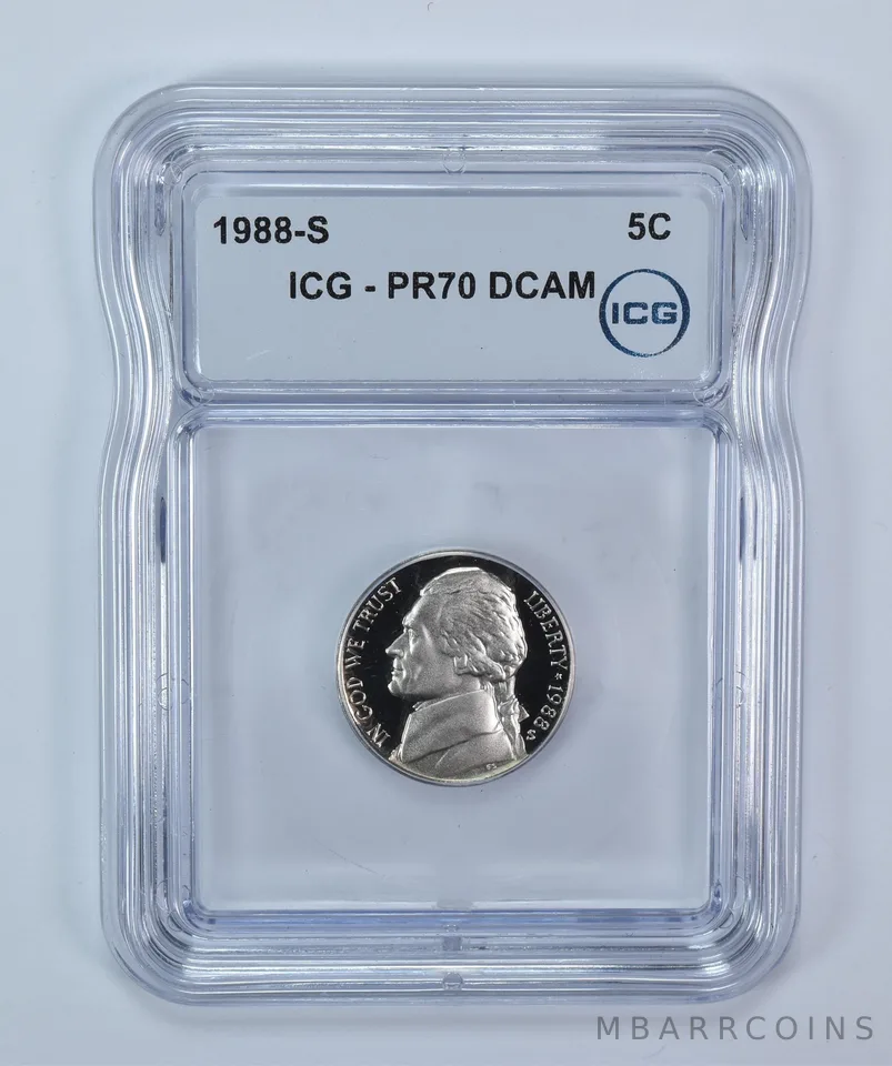 1988-S Jefferson Nickel PR70 DCAM ICG