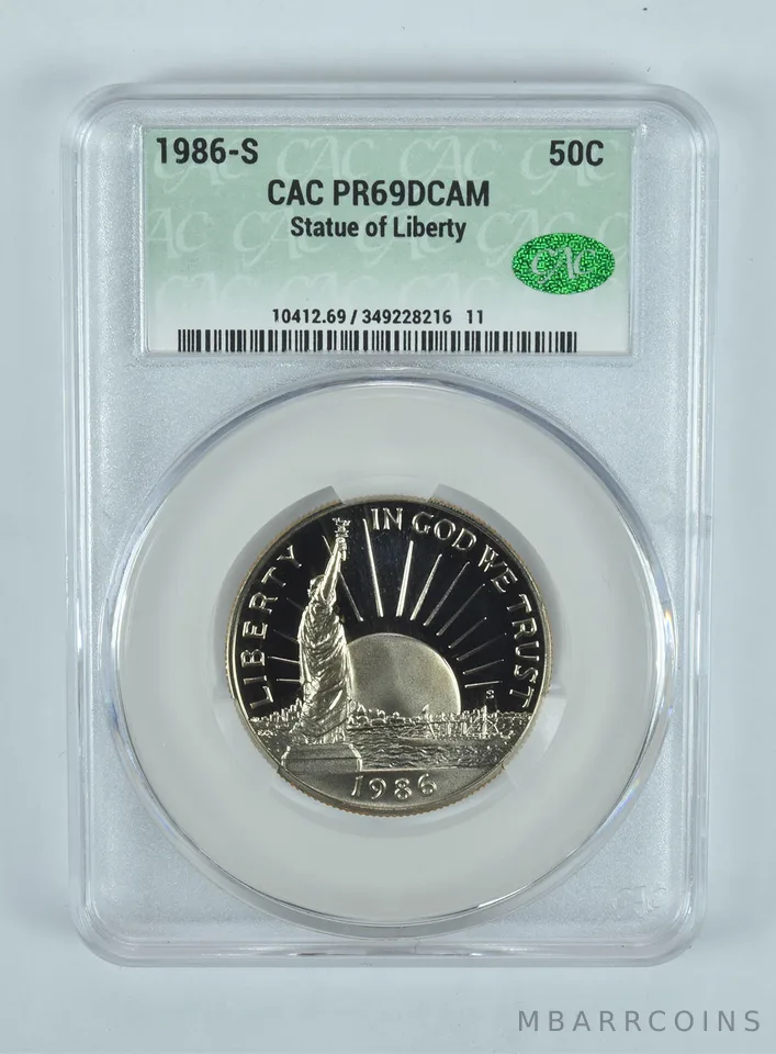 1986-S Statue Of Liberty Commemorative Half Dollar PR69 DCAM CAC CACg