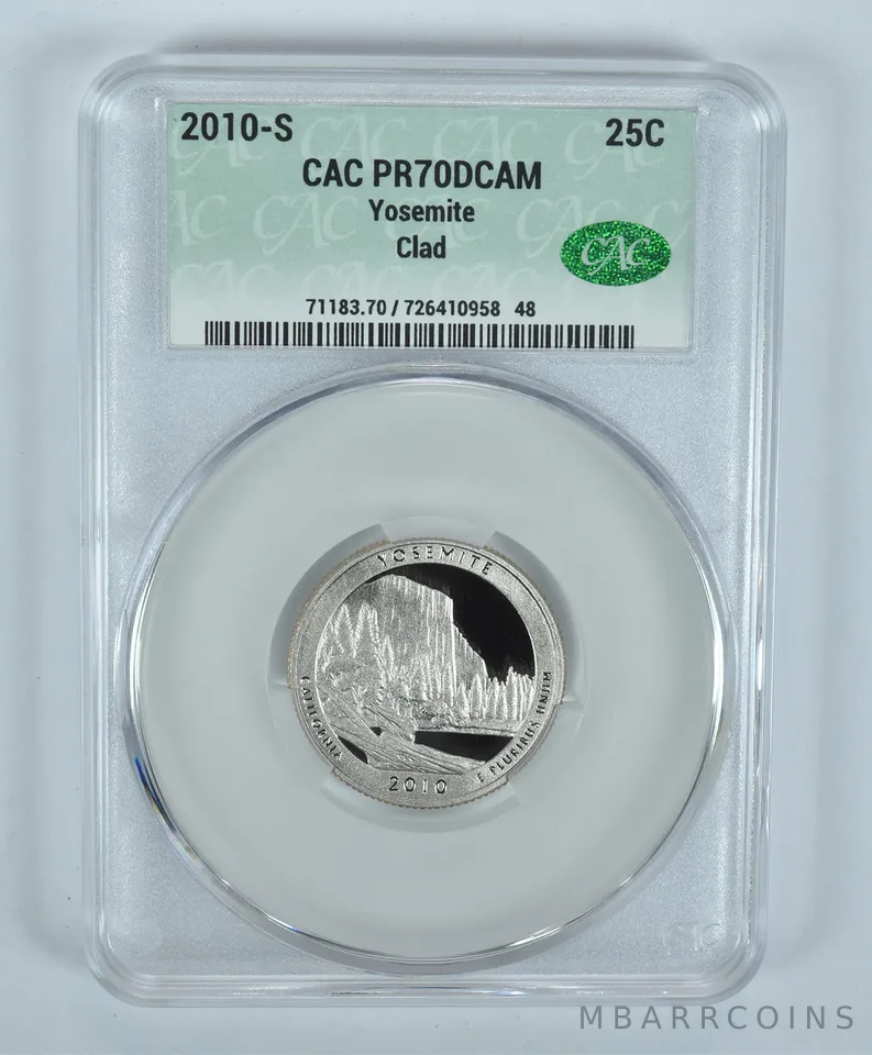 2010-S Washington Quarter Yosemite CLAD ATB PR70 DCAM CAC CACg