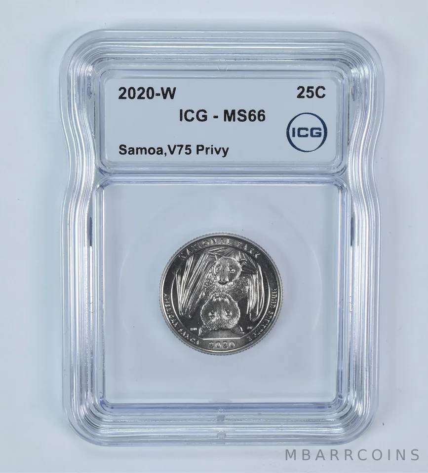 2020-W Washington Quarter ATB Samoa V75 Privy MS66 ICG