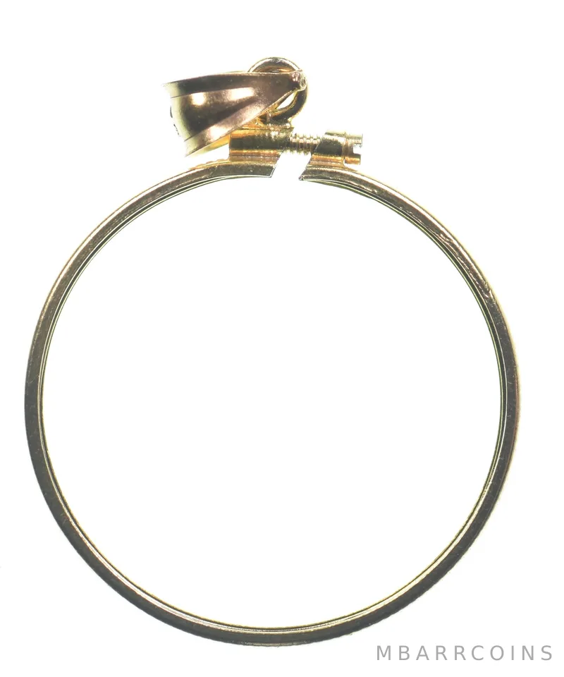 14K 29mm Gold Filled 1/2 Oz Mexico Libertad Coin Bezel Pendant Frame Edge *1577