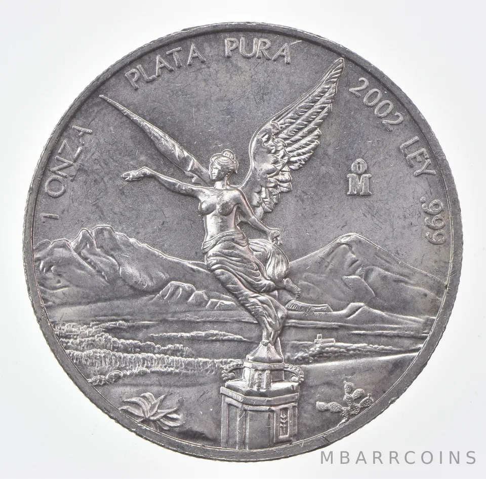 2002-Mo Mexico 1 Onza Silver Libertad *0585