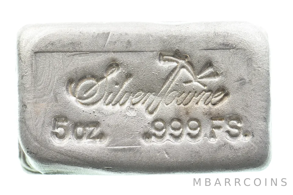 5 Oz Silver Bar Silver Towne Old Engelhard Style Poured *9970
