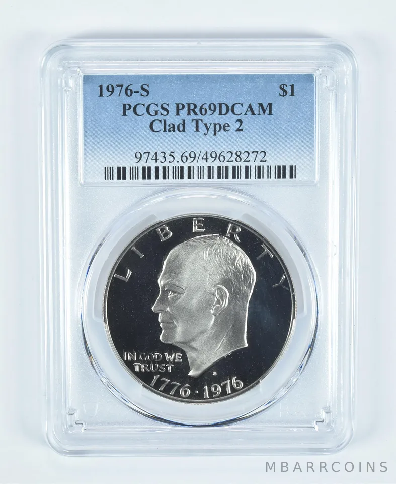 1976-S Eisenhower $1 Clad Type 2 PR69 DCAM PCGS Blue Label