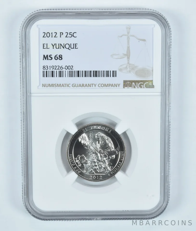 2012-P Washington Quarter ATB El Yunque America The Beautiful MS68 NGC
