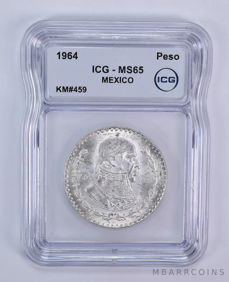 1964 Mo Mexico 1 Peso KM#459 MS65 ICG