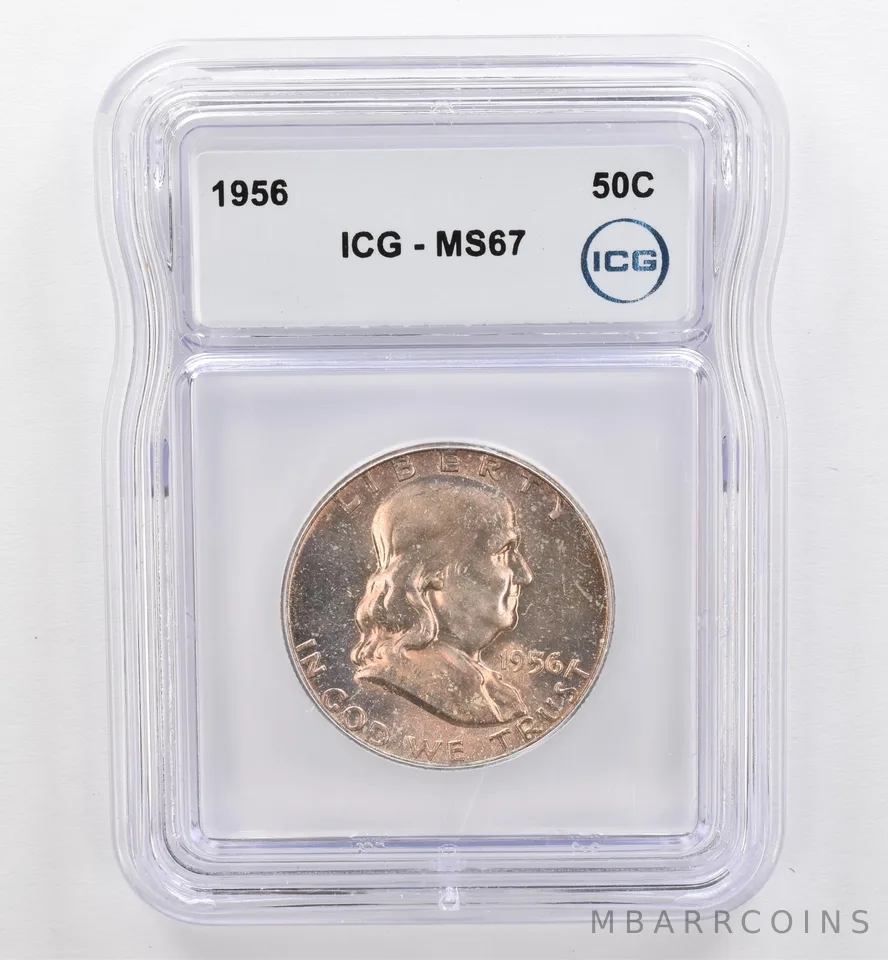 1956 Franklin Half Dollar MS67 ICG Beautiful Tone *9459