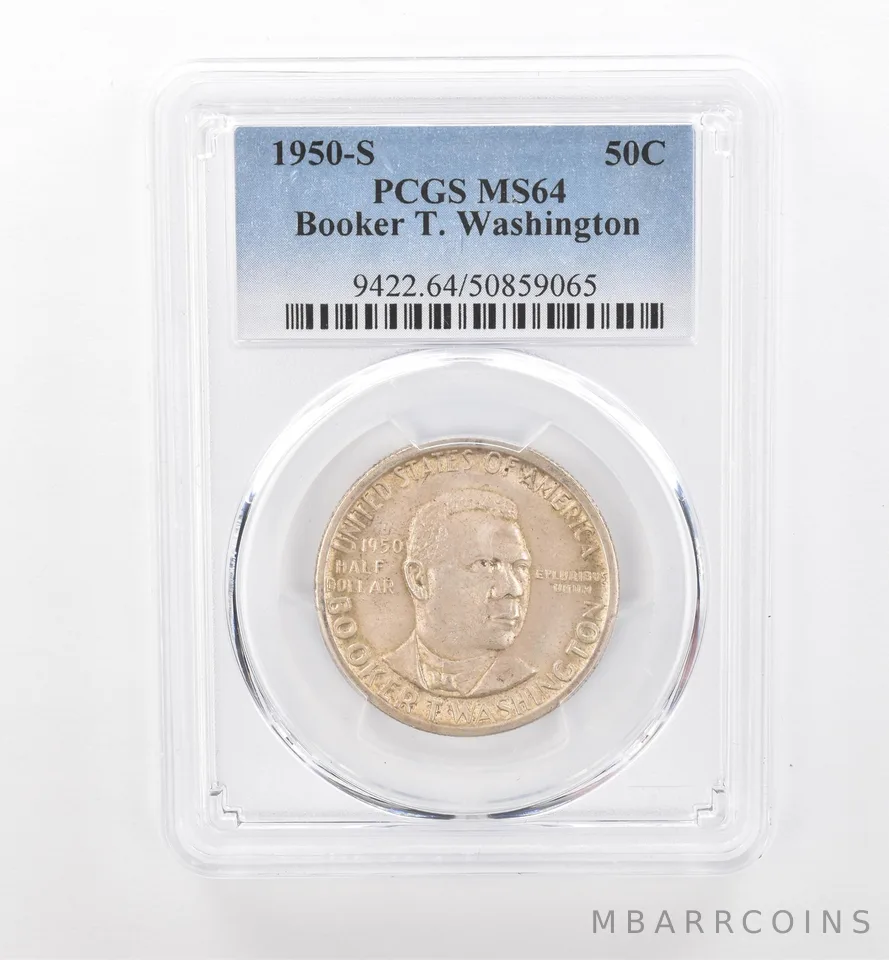 1950-S Booker T Washington Commemorative Half Dollar MS64 PCGS Nice Tone *1852