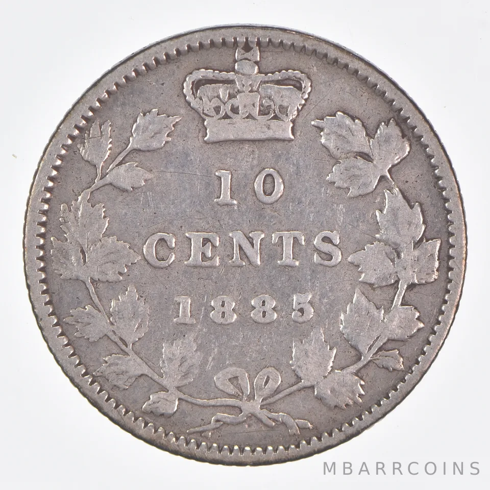 Better Date - 1885 Canada 10 Cents World Coin- Silver *148