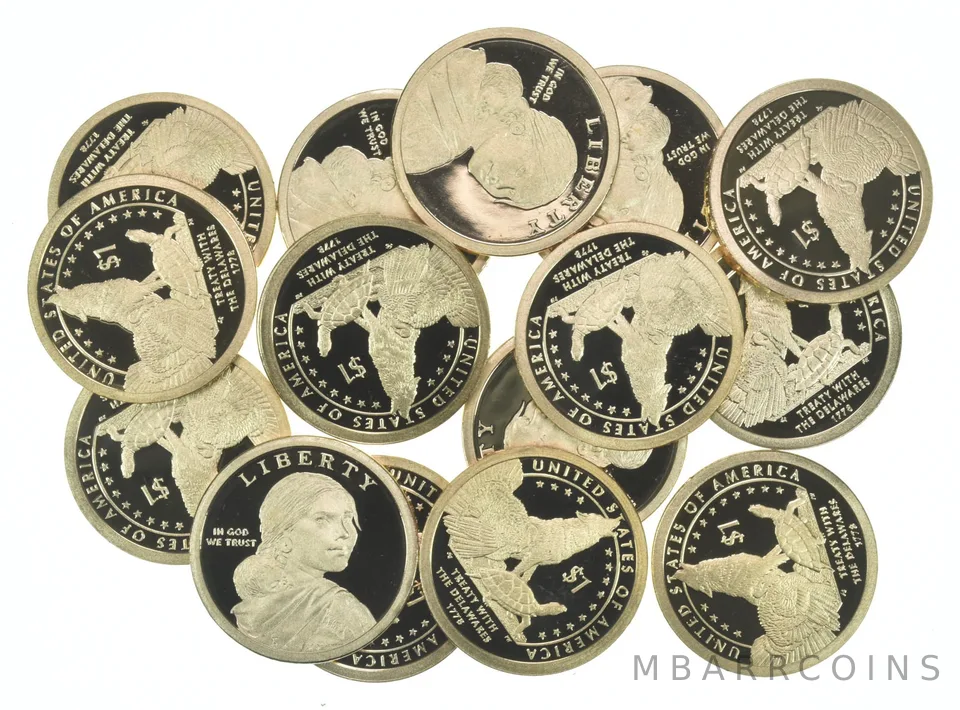 (20) 2013 Sacagawea Dollar Proof ROLL Treaty With The Delawares