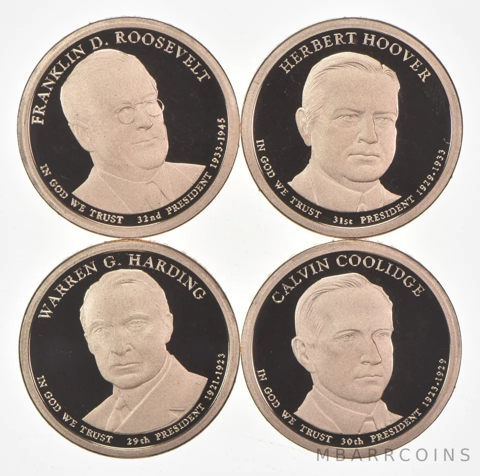 2014 Presidential $1 From Proof Set HARDING Coolidge Hoover Roosevelt No Case