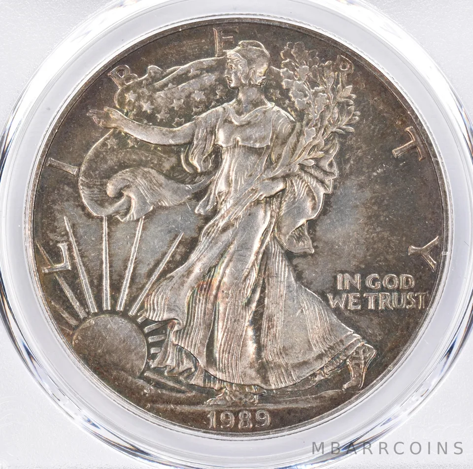 1989 American Silver Eagle MS63 PCGS Beautiful Tone *1503