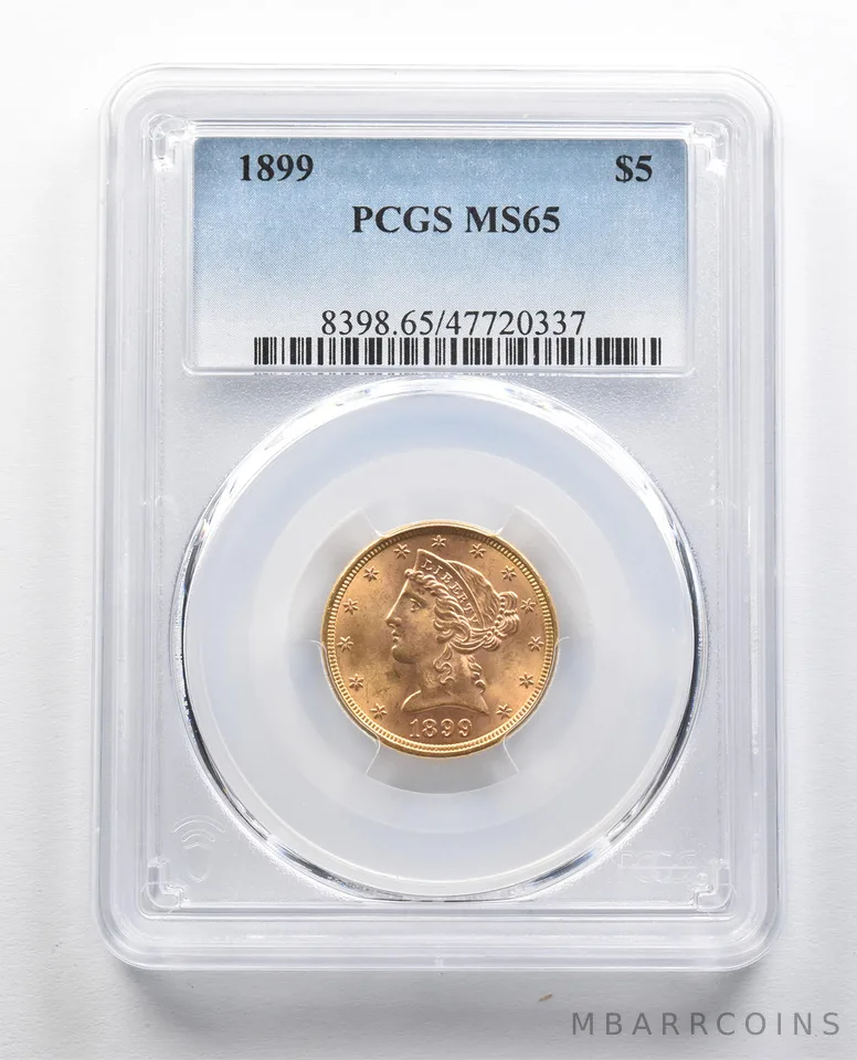 MS65 1899 $5 Liberty Head Gold Half Eagle PCGS a9834