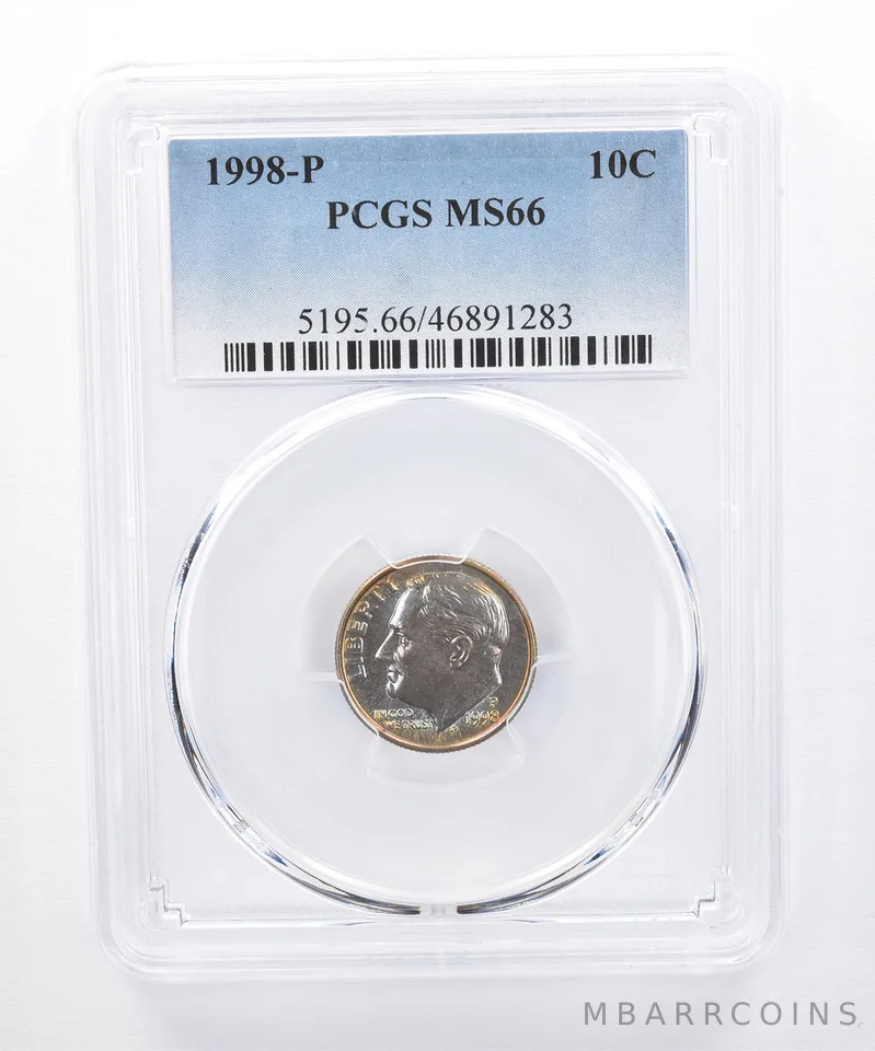 1998-P Roosevelt Dime MS66 PCGS Beautiful Tone *8313