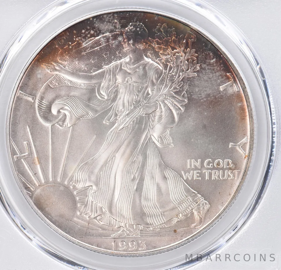 1993 American Silver Eagle MS69 PCGS Beautiful Tone *1122