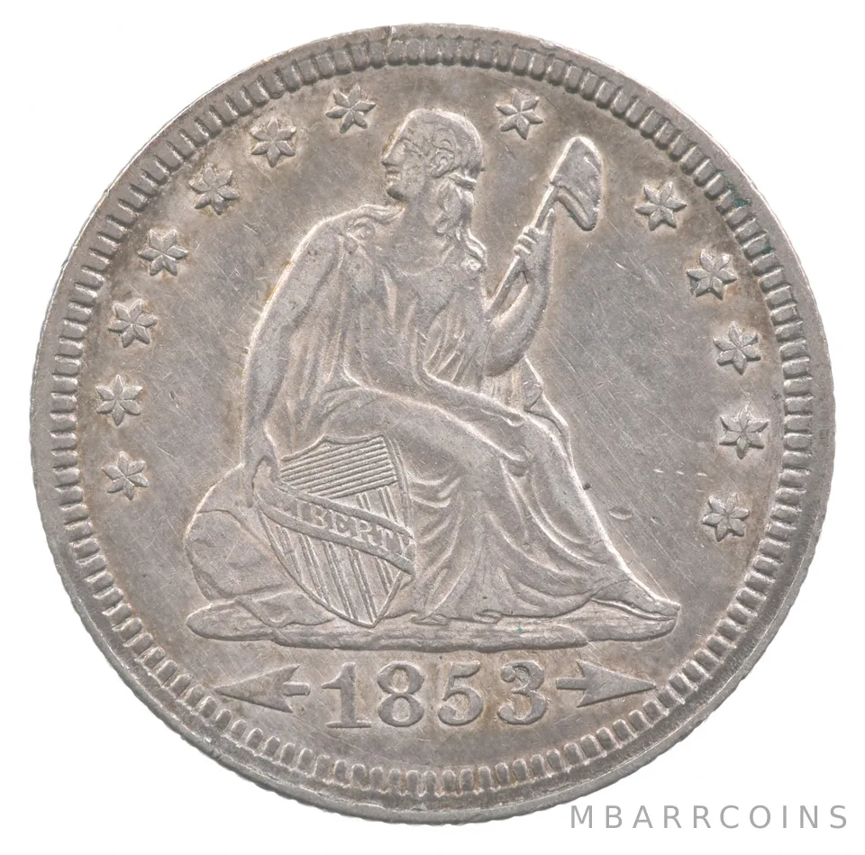 1853 Seated Liberty Quarter Arrows *7070