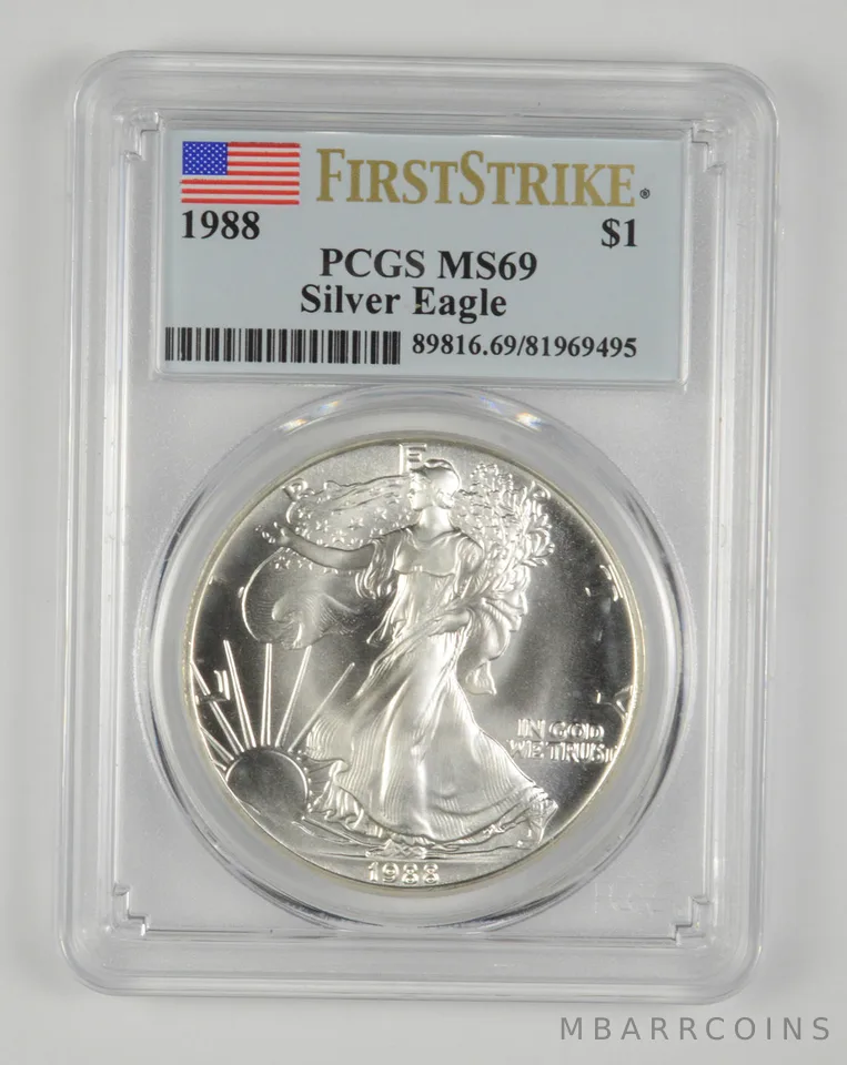 MS69 1988 American Silver Eagle First Strike PCGS *3527